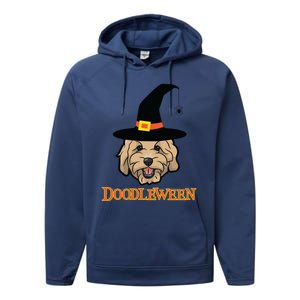 Goldendoodle Halloween Spooky Golden Doodle Dog Gift Performance Fleece Hoodie