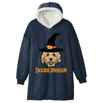 Goldendoodle Halloween Spooky Golden Doodle Dog Gift Hooded Wearable Blanket