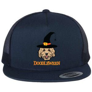 Goldendoodle Halloween Spooky Golden Doodle Dog Gift Flat Bill Trucker Hat