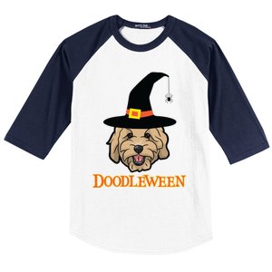 Goldendoodle Halloween Spooky Golden Doodle Dog Gift Baseball Sleeve Shirt