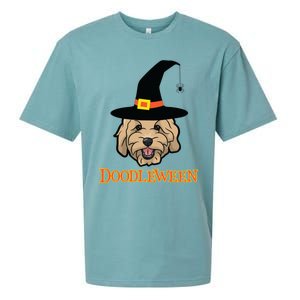 Goldendoodle Halloween Spooky Golden Doodle Dog Gift Sueded Cloud Jersey T-Shirt