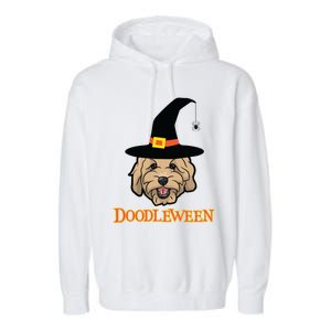 Goldendoodle Halloween Spooky Golden Doodle Dog Gift Garment-Dyed Fleece Hoodie