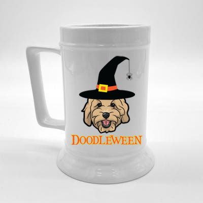 Goldendoodle Halloween Spooky Golden Doodle Dog Gift Beer Stein