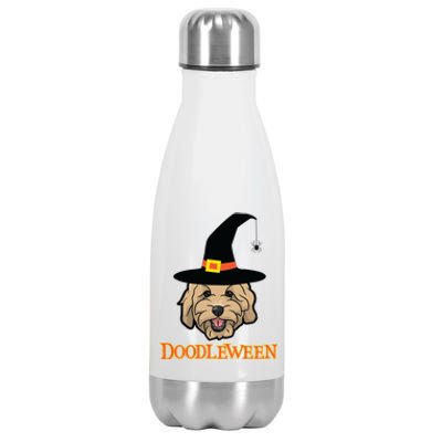 Goldendoodle Halloween Spooky Golden Doodle Dog Gift Stainless Steel Insulated Water Bottle