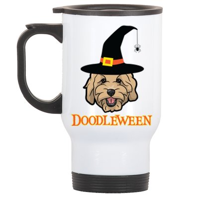 Goldendoodle Halloween Spooky Golden Doodle Dog Gift Stainless Steel Travel Mug