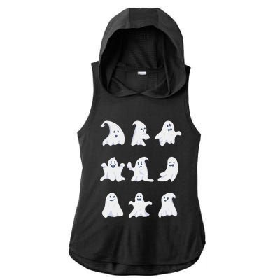 Ghost Halloween Spooky Spirit Scary Trick Or Treat Fear Gift Ladies PosiCharge Tri-Blend Wicking Draft Hoodie Tank