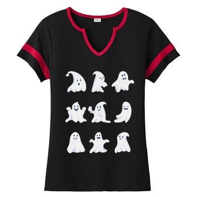 Ghost Halloween Spooky Spirit Scary Trick Or Treat Fear Gift Ladies Halftime Notch Neck Tee