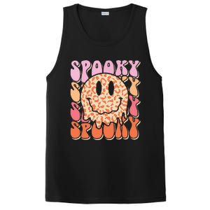 Groovy Halloween Spooky Leopard Smile Face Checkered PosiCharge Competitor Tank