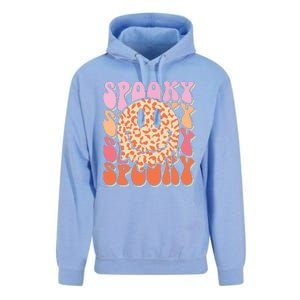 Groovy Halloween Spooky Leopard Smile Face Checkered Unisex Surf Hoodie