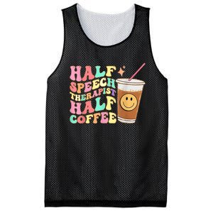 Groovy Half Speech Therapist Half Coffee SLP Speech Therapy Mesh Reversible Basketball Jersey Tank