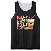 Groovy Half Speech Therapist Half Coffee SLP Speech Therapy Mesh Reversible Basketball Jersey Tank