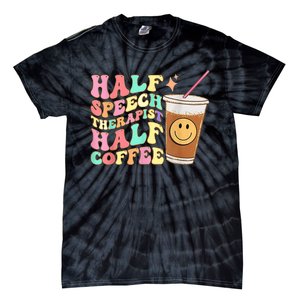 Groovy Half Speech Therapist Half Coffee SLP Speech Therapy Tie-Dye T-Shirt