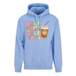 Groovy Half Speech Therapist Half Coffee SLP Speech Therapy Unisex Surf Hoodie