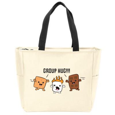 Group Hug S'mores Campfire Marshmallow Chocolate Smores Funny Gift Zip Tote Bag