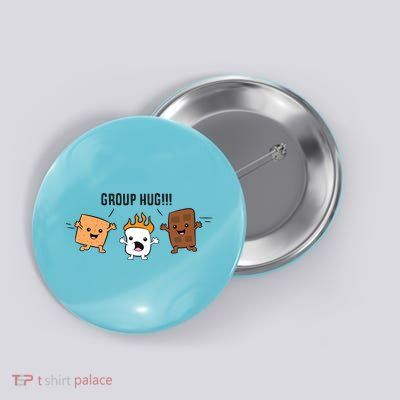 Group Hug S'mores Campfire Marshmallow Chocolate Smores Funny Gift Button
