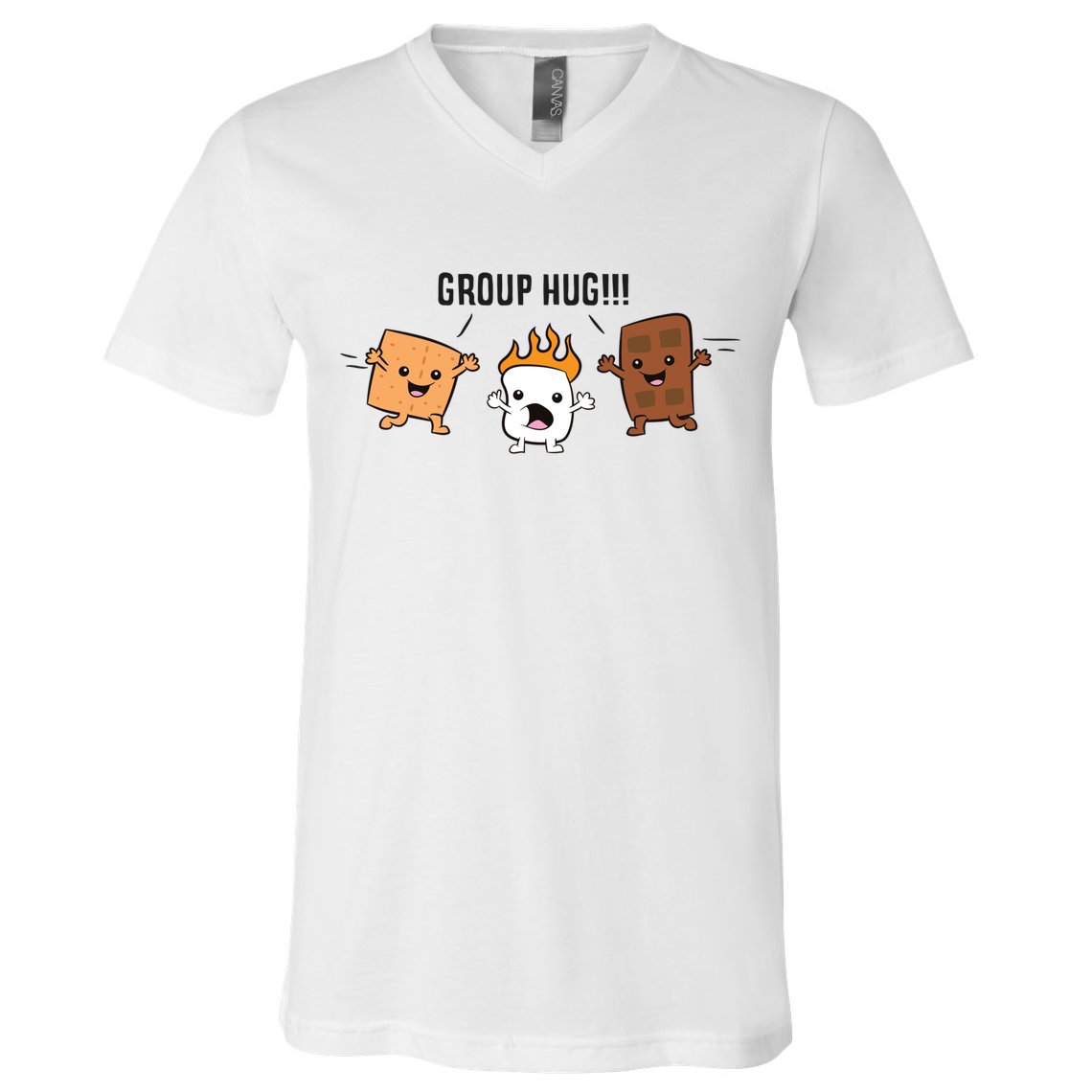 Group Hug S'mores Campfire Marshmallow Chocolate Smores Funny Gift V-Neck T-Shirt
