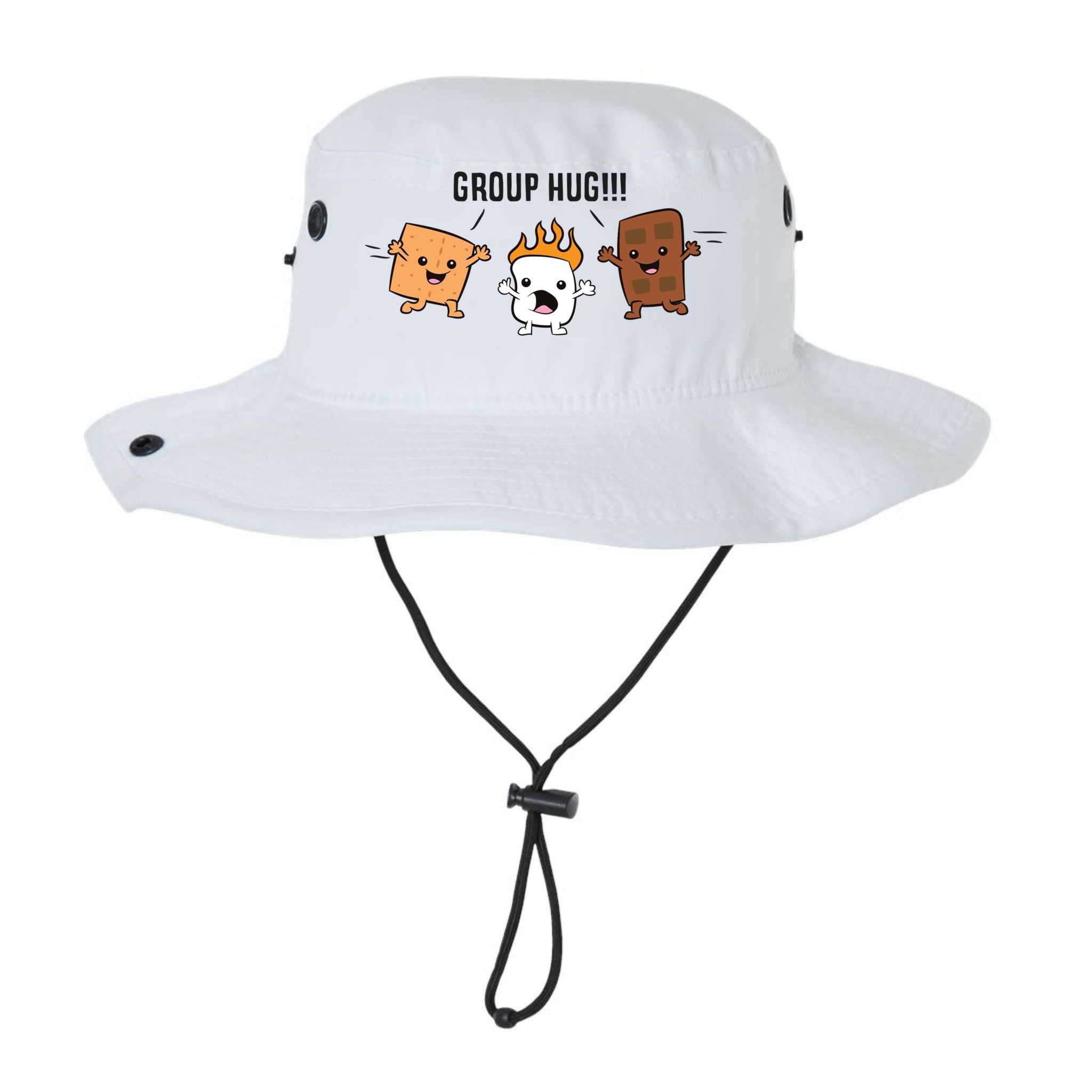 Group Hug S'mores Campfire Marshmallow Chocolate Smores Funny Gift Bucket Hat