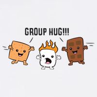 Group Hug S'mores Campfire Marshmallow Chocolate Smores Funny Gift Bucket Hat