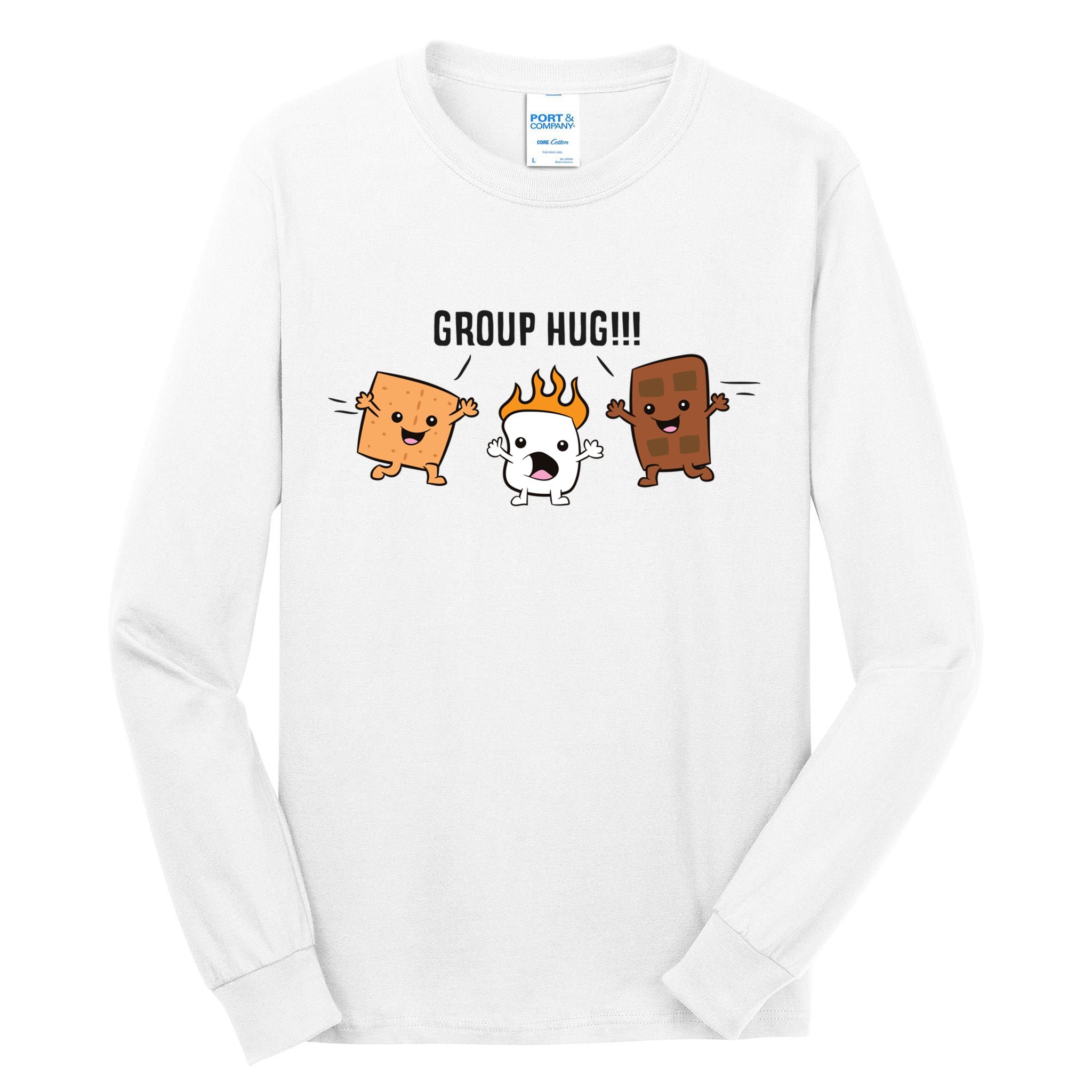 Group Hug S'mores Campfire Marshmallow Chocolate Smores Funny Gift Tall Long Sleeve T-Shirt