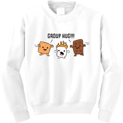 Group Hug S'mores Campfire Marshmallow Chocolate Smores Funny Gift Kids Sweatshirt