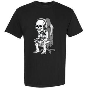 Gaming Halloween Skeleton Scary Gamer Garment-Dyed Heavyweight T-Shirt