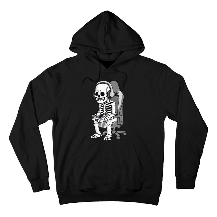 Gaming Halloween Skeleton Scary Gamer Hoodie