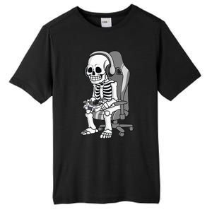 Gaming Halloween Skeleton Scary Gamer Tall Fusion ChromaSoft Performance T-Shirt