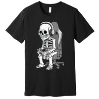 Gaming Halloween Skeleton Scary Gamer Premium T-Shirt