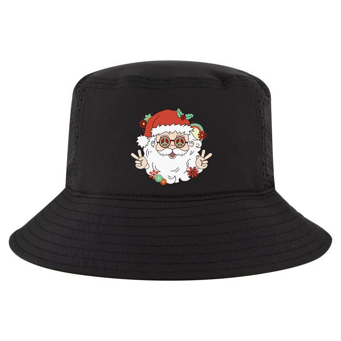 Groovy Hippy Santa Clause 80S Retro Christmas Design Gift Cool Comfort Performance Bucket Hat