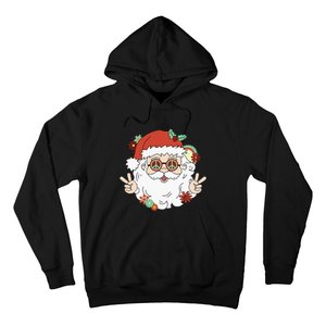 Groovy Hippy Santa Clause 80S Retro Christmas Design Gift Hoodie