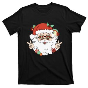 Groovy Hippy Santa Clause 80S Retro Christmas Design Gift T-Shirt