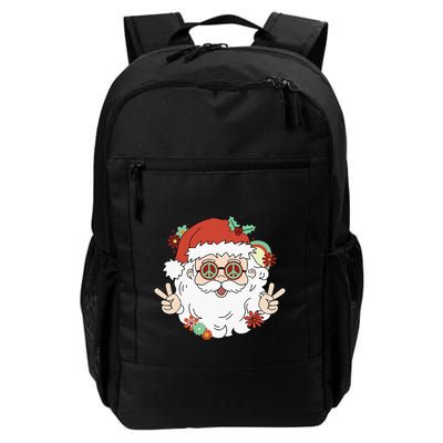 Groovy Hippy Santa Clause 80S Retro Christmas Design Gift Backpack
