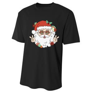 Groovy Hippy Santa Clause 80S Retro Christmas Design Gift Performance Sprint T-Shirt