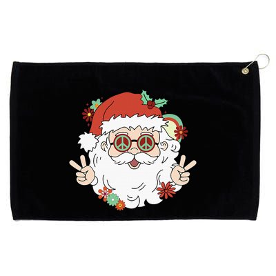 Groovy Hippy Santa Clause 80S Retro Christmas Design Gift Grommeted Golf Towel