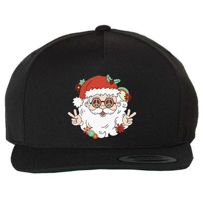 Groovy Hippy Santa Clause 80S Retro Christmas Design Gift Wool Snapback Cap