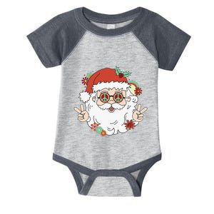 Groovy Hippy Santa Clause 80S Retro Christmas Design Gift Infant Baby Jersey Bodysuit