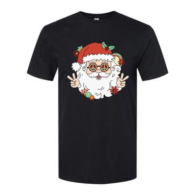 Groovy Hippy Santa Clause 80S Retro Christmas Design Gift Softstyle® CVC T-Shirt