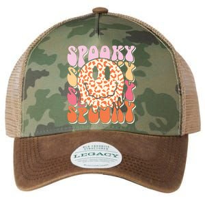 Groovy Halloween Spooky Leopard Smile Face Checkered Legacy Tie Dye Trucker Hat