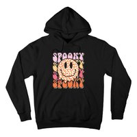 Groovy Halloween Spooky Leopard Smile Face Checkered Hoodie