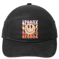 Groovy Halloween Spooky Leopard Smile Face Checkered 7-Panel Snapback Hat