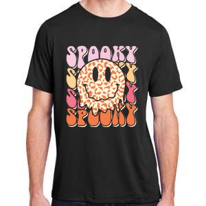 Groovy Halloween Spooky Leopard Smile Face Checkered Adult ChromaSoft Performance T-Shirt