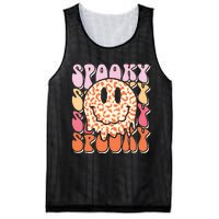 Groovy Halloween Spooky Leopard Smile Face Checkered Mesh Reversible Basketball Jersey Tank