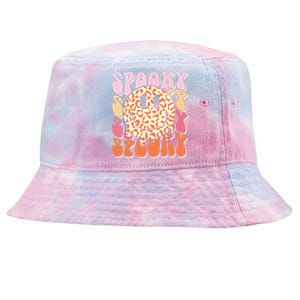 Groovy Halloween Spooky Leopard Smile Face Checkered Tie-Dyed Bucket Hat