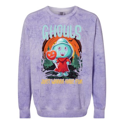 Ghost Halloween Scary Trick Or Treat Spooky Boo Spirit Gift Colorblast Crewneck Sweatshirt