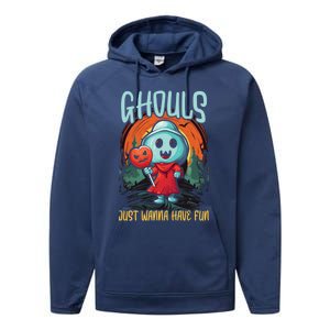 Ghost Halloween Scary Trick Or Treat Spooky Boo Spirit Gift Performance Fleece Hoodie