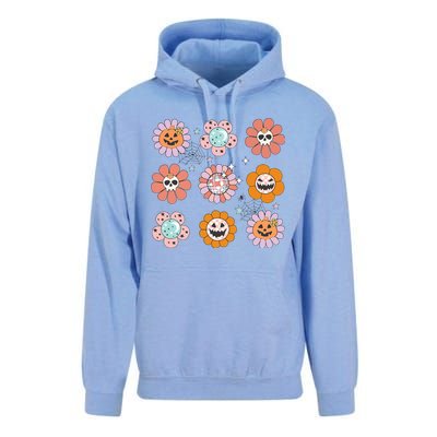 Groovy Halloween Smile Face Disco Retro Pumpkin Skull Hippie Unisex Surf Hoodie