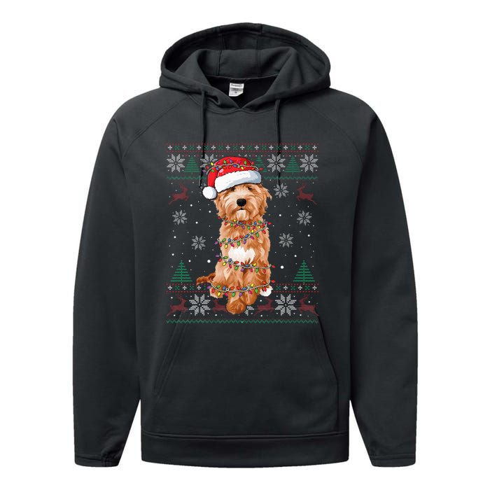 Goldendoodle Holiday Sweater Hilarious Dog Lover Gift Performance Fleece Hoodie