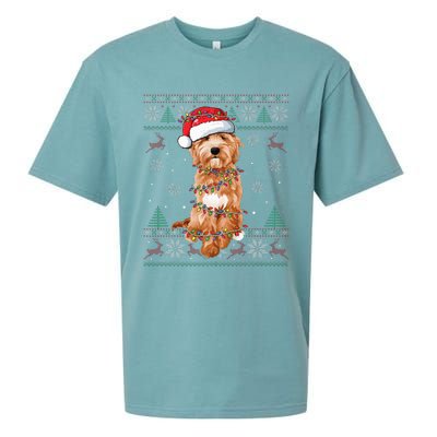 Goldendoodle Holiday Sweater Hilarious Dog Lover Gift Sueded Cloud Jersey T-Shirt