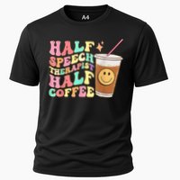 Groovy Half Speech Therapist Half Coffee SLP Speech Therapy Cooling Performance Crew T-Shirt