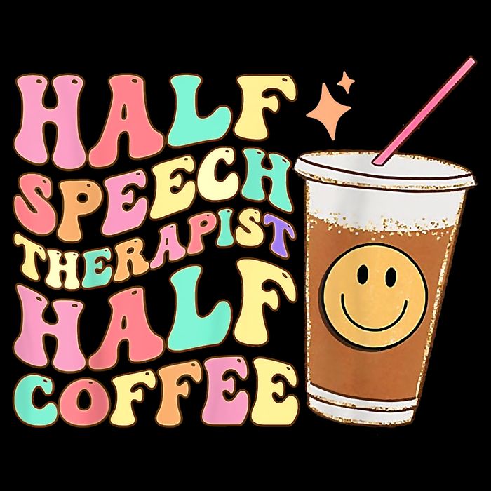 Groovy Half Speech Therapist Half Coffee SLP Speech Therapy Cooling Performance Crew T-Shirt